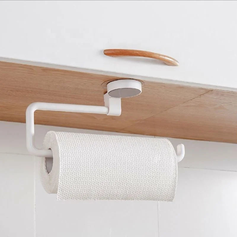 2020 New Creative Fashion Kitchen Paper Roll Holder Towel Rack Bathroom Storage Seamless Cabinet Kitchen Paper Towel Rack