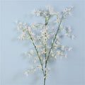 DREA Artificial Flower Long Stem 49" White Tall Silk Oncidium Orchid Flower Stems for Home Office Decor Indoor