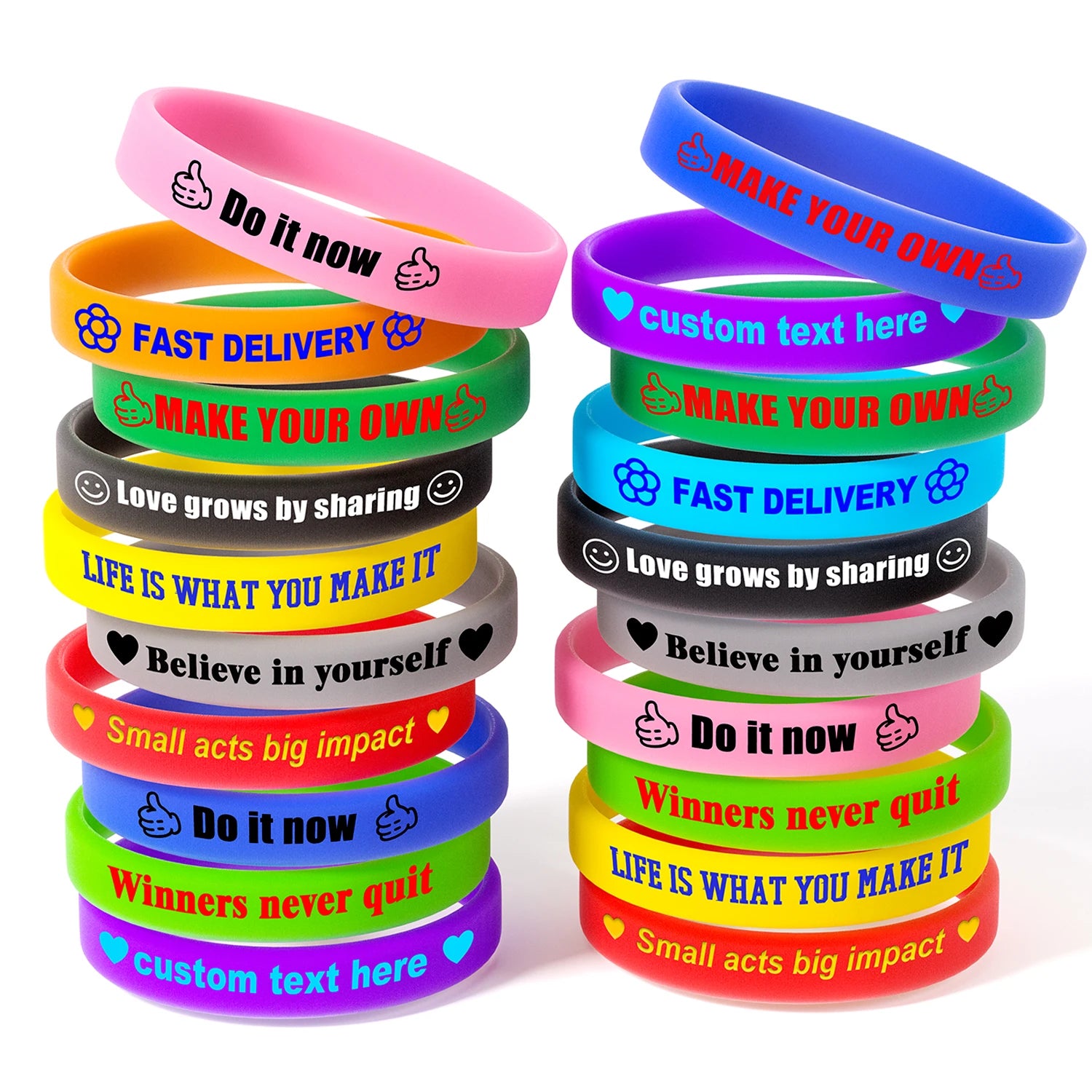 Promotional Events Silicone Wrist Band Custom Personalized Print Debossed Logo Bracelet Rubber Wristlet Silicone Sport Wristband