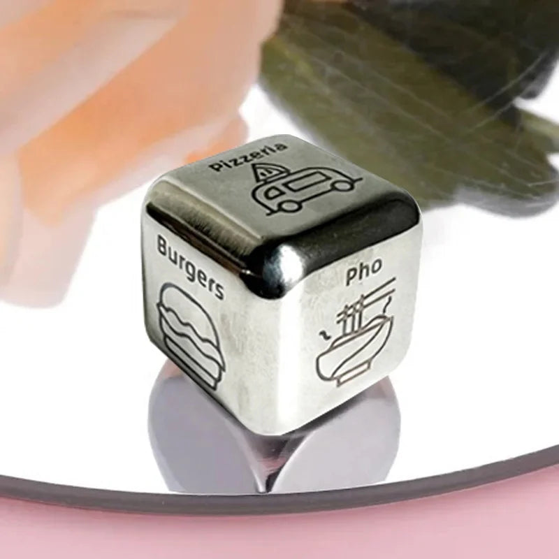 Zinc Enamel 5 Styles Available Metal 6 Sided D6 Stainless Steel Food Decision Dice