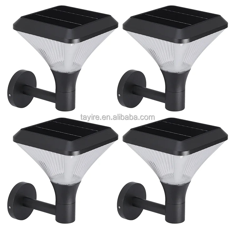 Energy-Efficient Outdoor Solar LED Column Light Waterproof Villa Door Bright Lighting Garden Lamp Decorative Solar Wall Light