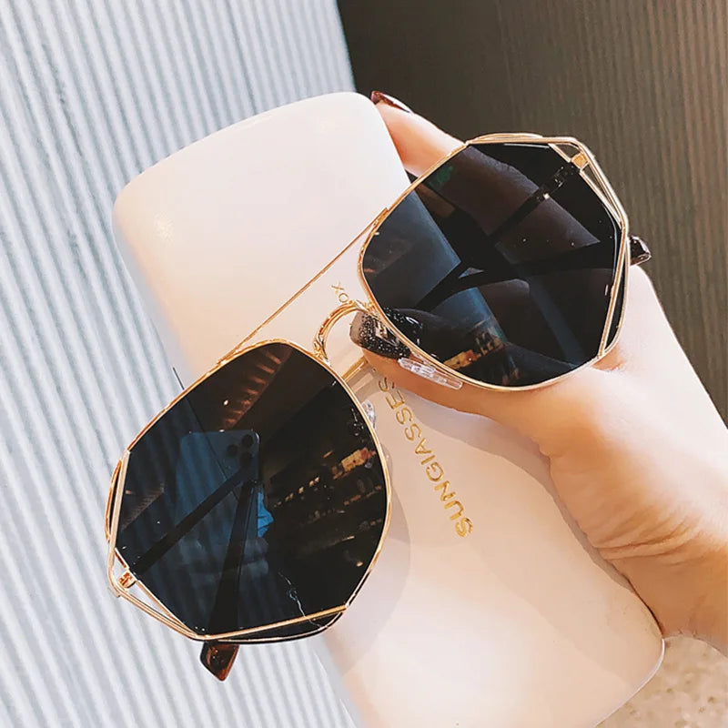 Womens Fashion Metal Men Sunglasses 2021 Shades Polygon Fancy Famous Brand Sun Glasses UV400