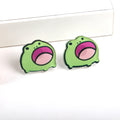 New Summer Popular Cute Animals with Open Mouths Frogs Fun Accessories Cartoon Acrylic Printed Mini Stud Earrings Party Earrings