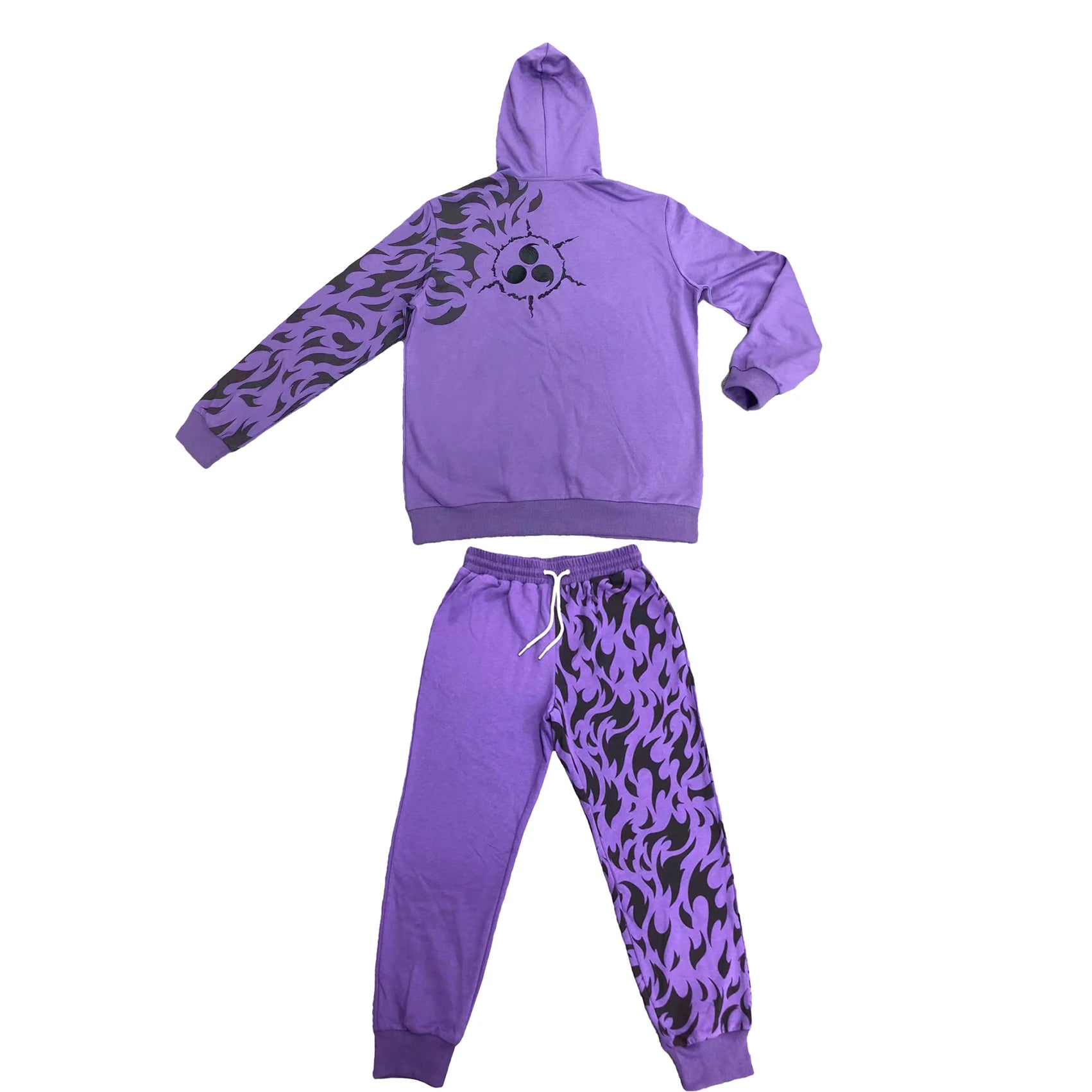 Customized Street Style Casual Sport Suit Fashionable Printed Pattern Hoodie With Embroidered Drawstring Sport Pants for Autumn