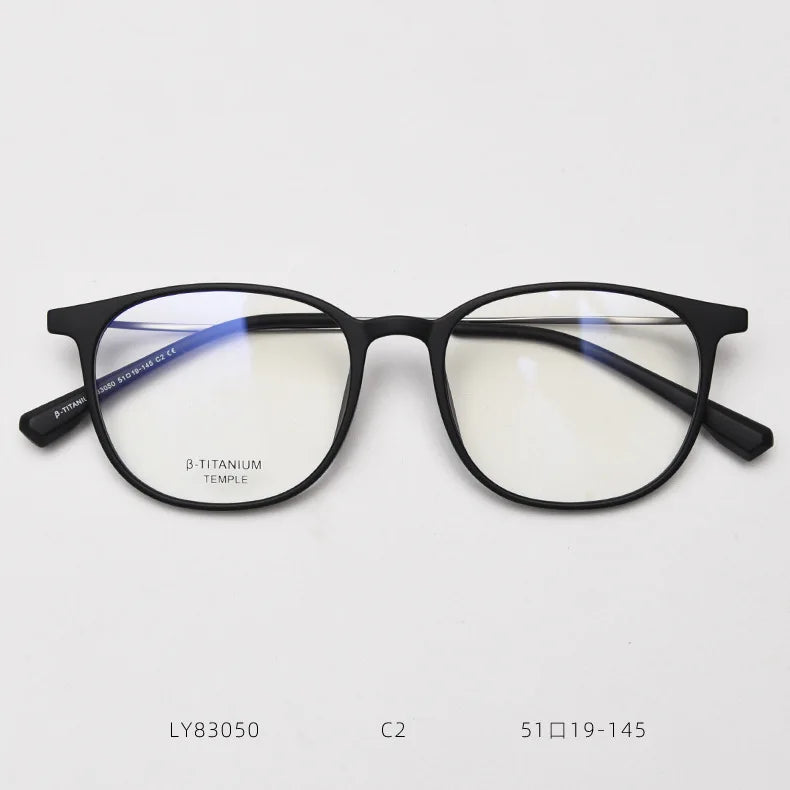 Ultra-light Memory Titanium Rimless Round Myopia Eyeglasses Optical Glasses Frame Men Eyewear