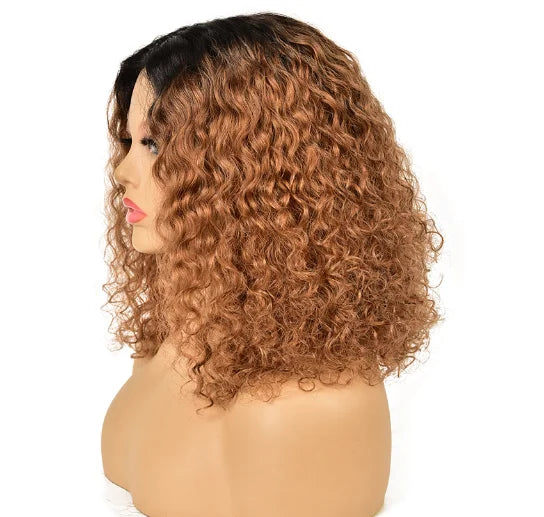 Hot Selling Short Ombre 1B/30 Transparent Hd Lace Pre Plucked Frontal Wigs 100 Human Hair Wigs Lace Front Brazilian Hair Bob Wig