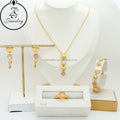 Oro Laminado 14 K Jewelry Gold Plated Bridal Bracelet Big Gemstone Stainless Steel Gold Plated Women Girl Gift Sets