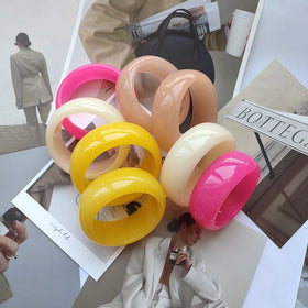 SC New Arrival Vintage Resin Bracelet Fashion Statement Bangle Bracelet Trendy Acrylic Bracelet for Women