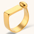 Dingran Waterproof Jewelry Geometric Open Gold Plated Rings 316l Stainless Steel Jewelry Ring Accessories for Women