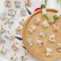 Crystal Glass Bead Transparent Gradient butterfly Pendant DIY Jewelry Bracelet Necklace Earrings Charms