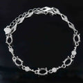 Sterling Silver 5*7mm Semi Mount Bracelet Blank Empty Support Mountain Setting S925 Base Holder Without Stone for DIY Inlay