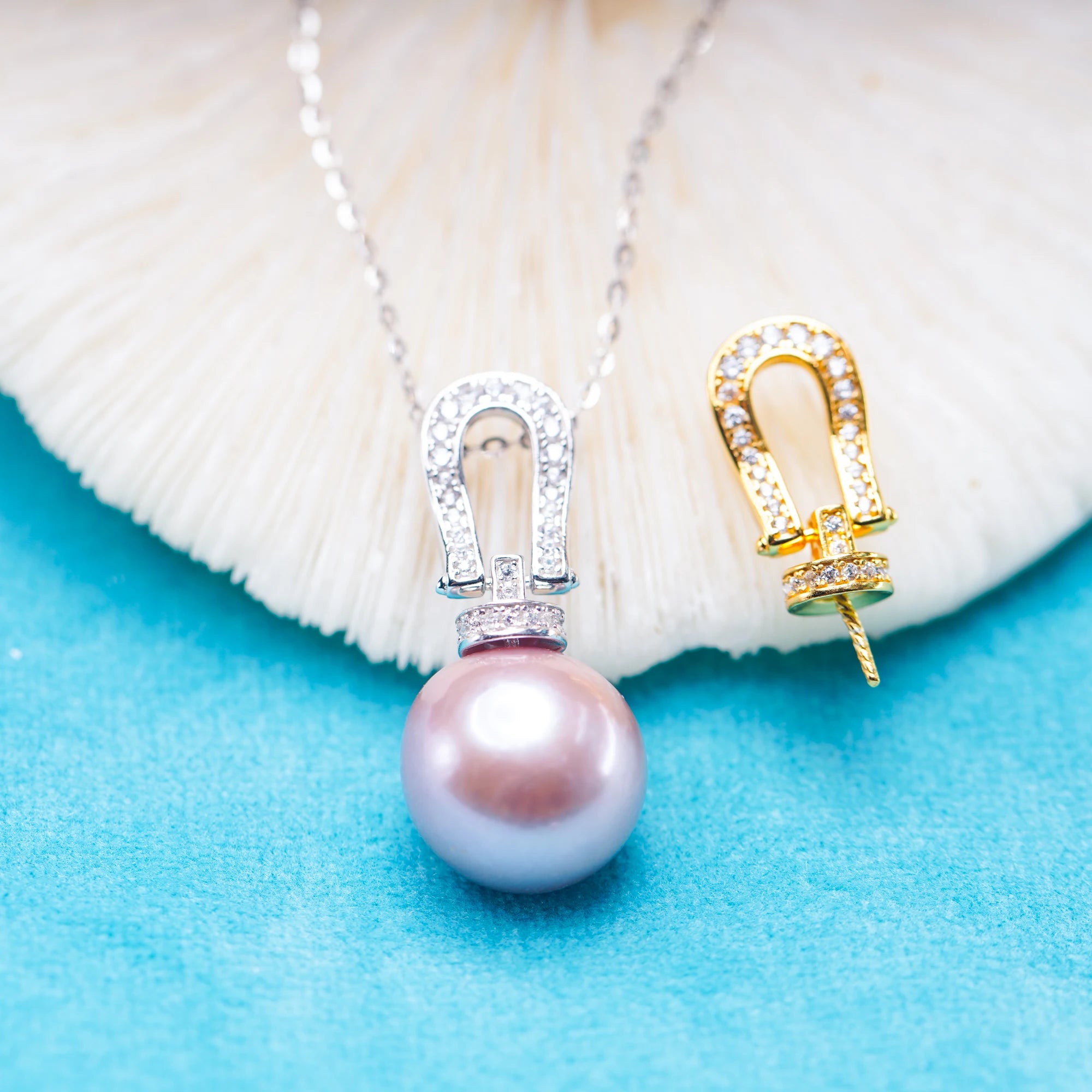 Pe011067 DIY 9-12mm Natural Freshwater Pearl Pendant Accessory 925 Sterling Silver Engagement Jewelry Necklace for Women