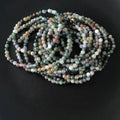 Factory Wholesale Small Natural Indian Agate Stone 4mm Round Bead Bracelet