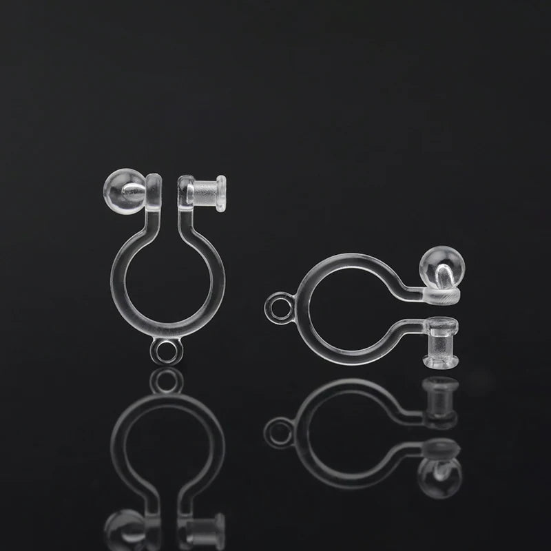 0.9 mm Hole Clip on Earrings Non-Pierced with Hanging Resin Ear Clip Jewelry Findings & Components