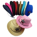12-Color Fashionable Kids Western Cowboy Cowgirl Hat Cattleman Beach Sun Hat for Children for Outdoor Travel Made of Paper