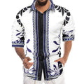 Spring Men Shirts Casual 3D Digital Printing Short Sleeve Male Dress Shirts Turn-down Collar Men Social Party Tops