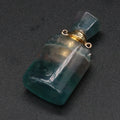 Hongzhuo Hot Selling bulk crystal fluorite perfume bottle aroma essence oil bottle pendant jewelry