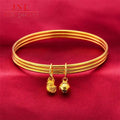 24K Gold Coil Lotus Sansheng Lucky Cat Iii Bracelet Internet Celebrity Ancient Same Style Alluvial Gold Bracelet
