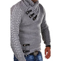 Clearance Sales Autumn Winter Men Clothing Casual Stand Collar Pullovers Solid Color Thick Sweater