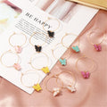 Large Circle Butterfly Earrings  Colorful Acrylic Butterfly Earrings for Women Girls Teen Girls Charm Hoop Earrings