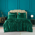 European and American Popular Solid Color Satin Washed Luxury Modern Home Textile Three-piece Bedding Set