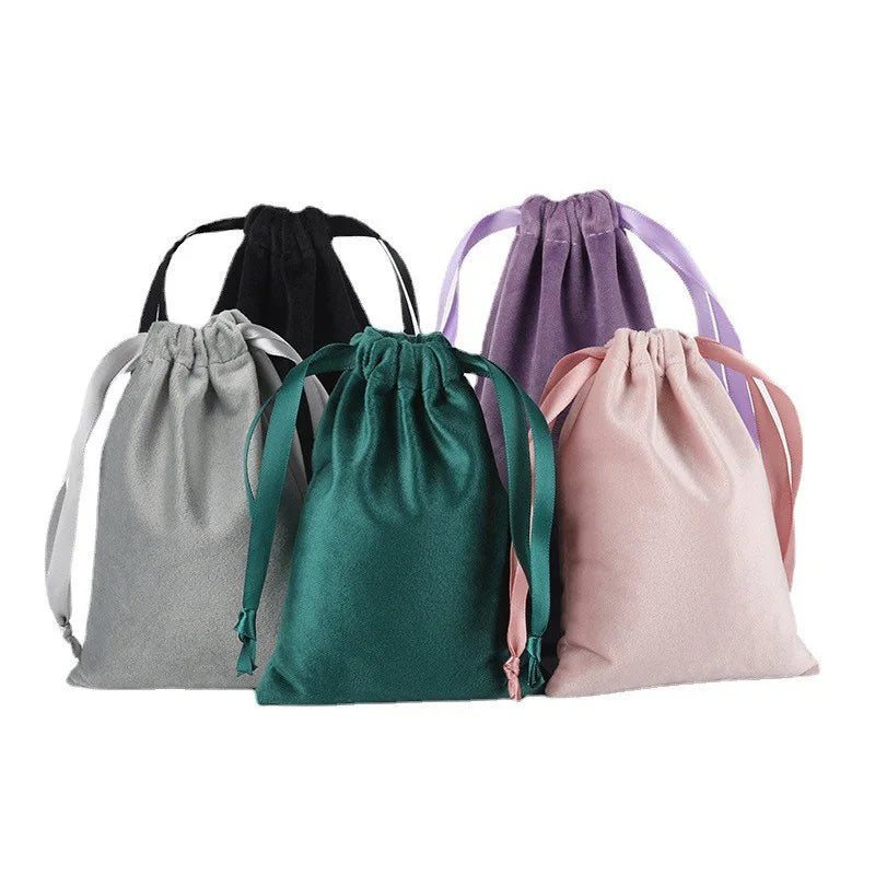 New Soft Pink Velvet Drawstring Pouch Pouches Counter Sample Hair Accessories Ring Necklace Watch Drawstring Gift Bag