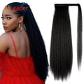 AliLeader Afro Yaki Straight Ponytail Thick Soft Curly Synthetic Hair Ponytail for Women