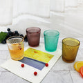 Jesenbol Hot Sale Vintage Amber Embossed Star Pattern 250ml Reusable Dishwasher Safe Tumbler for Parties & Weddings