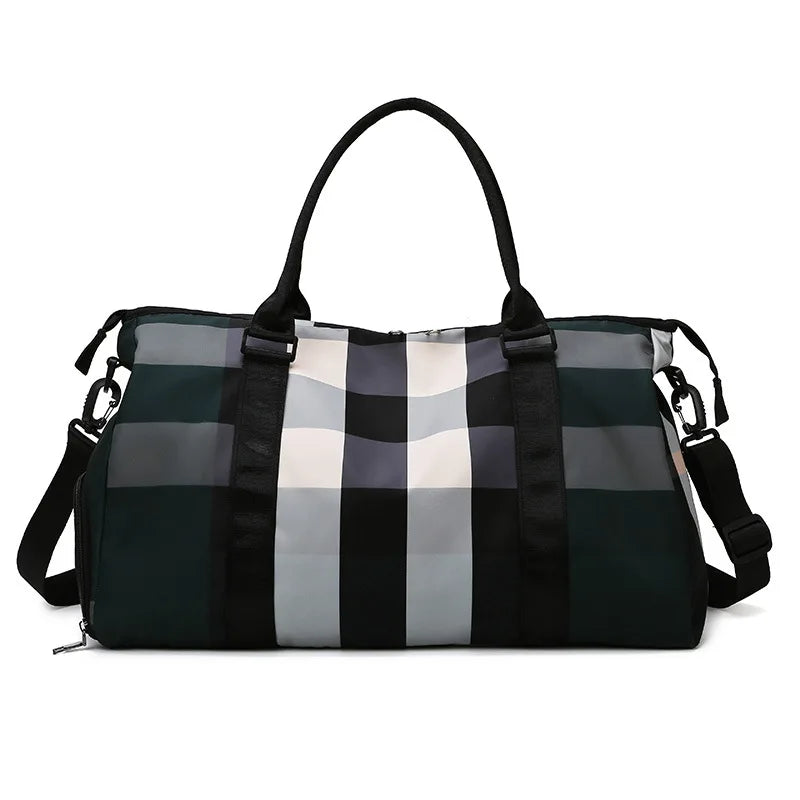 Men's & Women's Fashion Travel Nylon Duffle Bag Large Capacity Waterproof Weekender for Weekends Zipper Closure