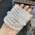 JD Women Men Charm Blue Flash Beads Luxury Energy Elastic Wrist Yoga Jewelry Natural Blue Moonstone Round Bead Strand Bracelets