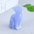 Natural Blue Egyptian Cat Carving Hand-Carved Religious Style Semi-Gemstone Statue Home Decorative Crystal Crafts and Gifts