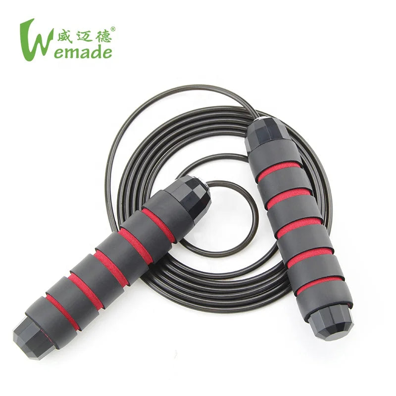Hot-sale Gym Fitness Weighted Smart Skipping Rope With Ball Bearings Rapid Speed Jump Rope Foam Handles PVC/wire Cable