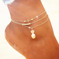 Wholesale 2023 Summer Beach Hawaiian Ankle Chain Pineapple Pendant Anklet Alloy Star Beaded Foot Jewelry Fashion Style Anklet