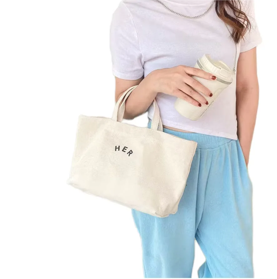 Customized Cheap Promotional Reusable Eco Friendly Large Capacity Zipper Women Cotton Canvas Tote Shopping Bag With  Logo