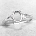 Sterling Silver 6*8mm Semi Mount Ring Frame Empty Blank Support Claw Setting S925 Base Holder Without Center Stone for DIY Inlay
