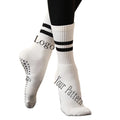 Custom Pilates Grip Socks for Women and Men Workouts Pilates Socks Crew Strips Custom Color Pilates Socks