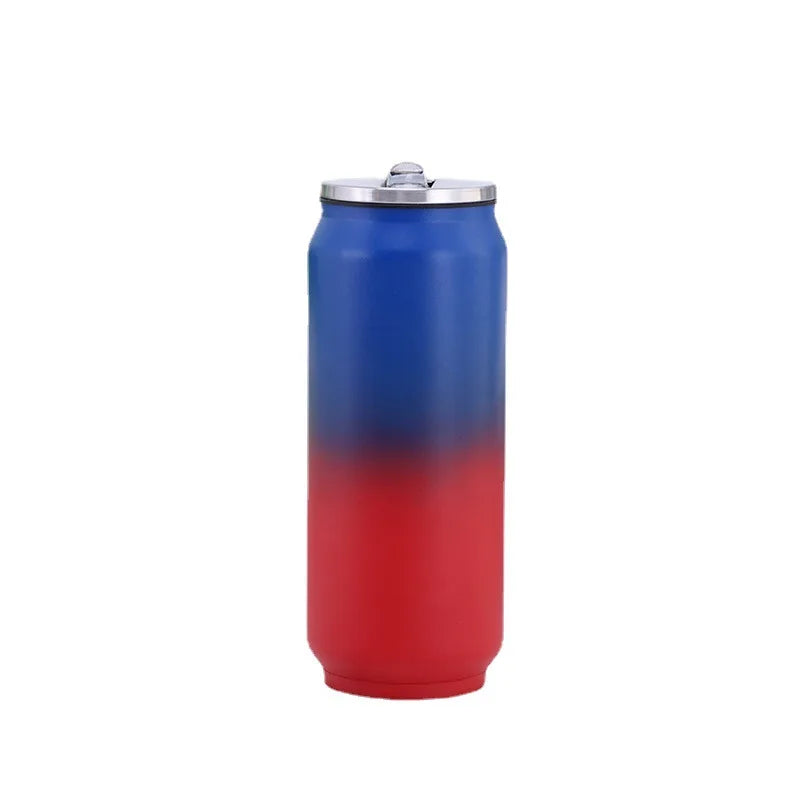 500ml Bear Can Metal Cup Gradient Color Double Wall Vaccuum Insulated Stainless Steel Coffee Mug