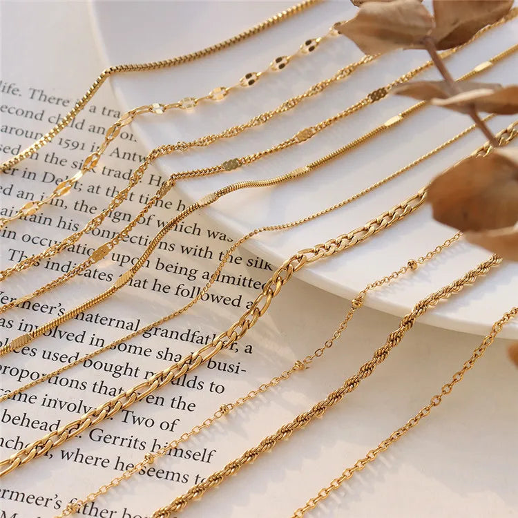 SP Fine Jewelry Multi Styles Simple Chain Design Stainless Steel DIY Jewelry Making Chain Necklace