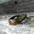 Natural Forest Ring Men's Women's Resin Juniper Wooden Curved Wood Ring