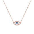 Sterling Silver 925 Jewellery Fashion Rose Gold Necklace 925 Sterling Silver Zircon Silver Evil Eyes Chain Necklace