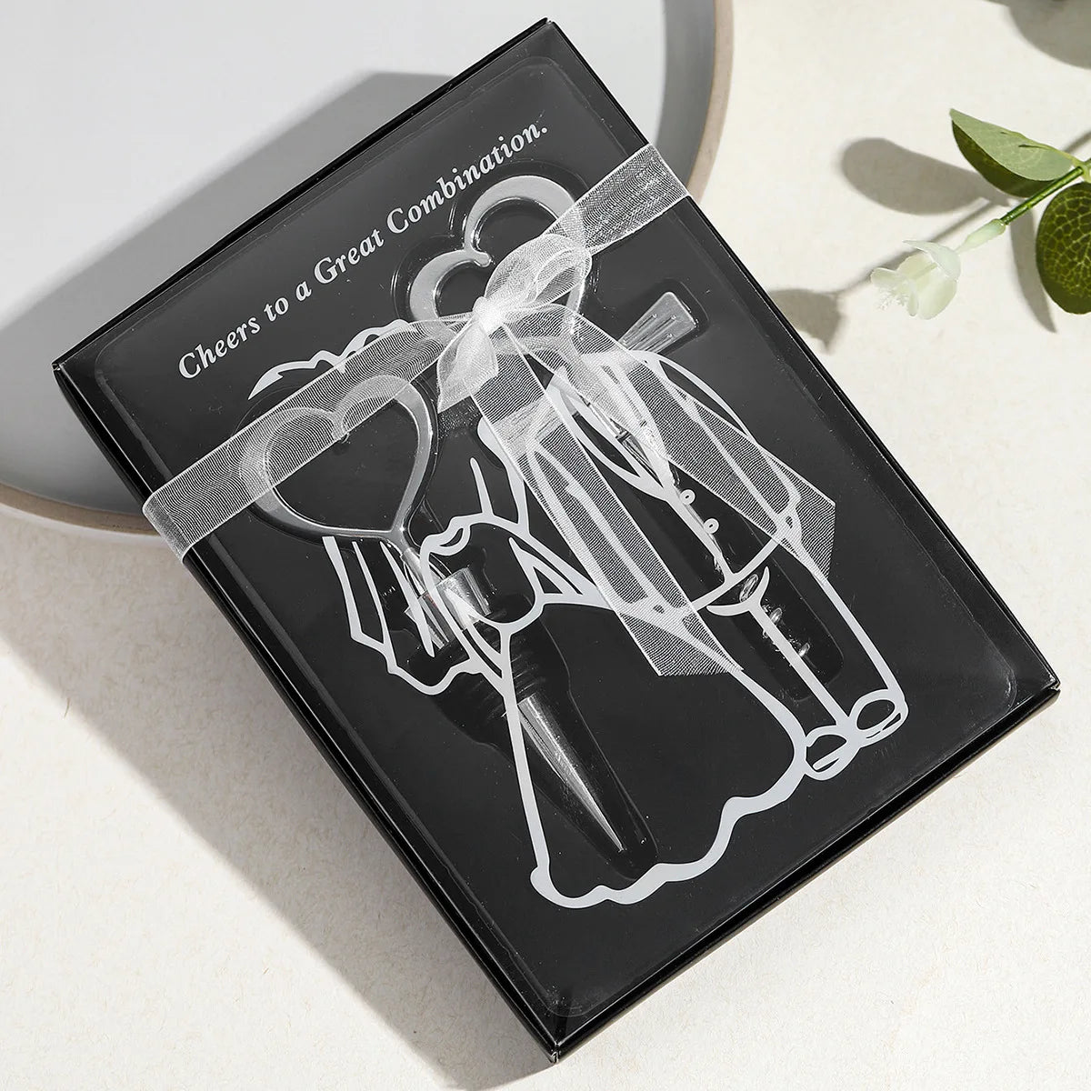 Creative Heart Shaped Wine Stopper Bottle Opener Gift Set Wedding Party Favors Souvenirs Gifts for Guests