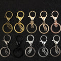 Manufacturer's High-quality Electroplated Lobster Buckle Flat Ring Chain Golden Oil sealed Keychain Pendant