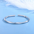 G2428 Wholesale 999 Sterling Silver Cuff Bracelet Minimalist Mobius Bangle Couple Fine Jewelry Bracelets & Bangles