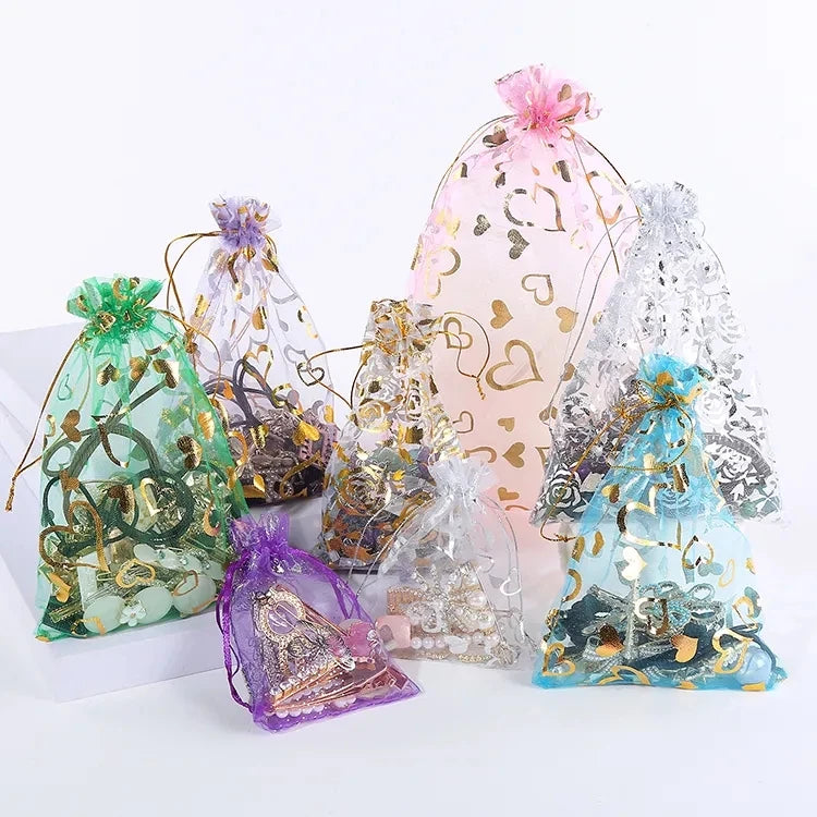 Custom Organza Pouches Bags For Lippie Gift Bags Custom Logo Wheat Mini Drawstring Bags