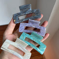 Popular Girls Claw Hair Clip Colorful Marble Block Design Made of Acetate