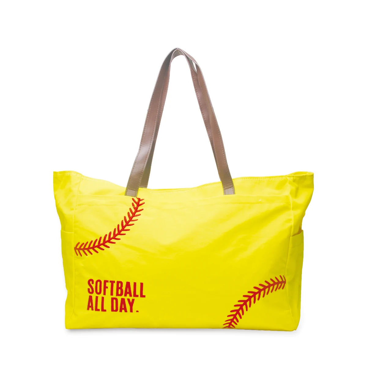 Print Baseball Carryall Utility Medium Tote Bag Baseball Mom Tote Bags Softball Tote With Stitching DOM-1477