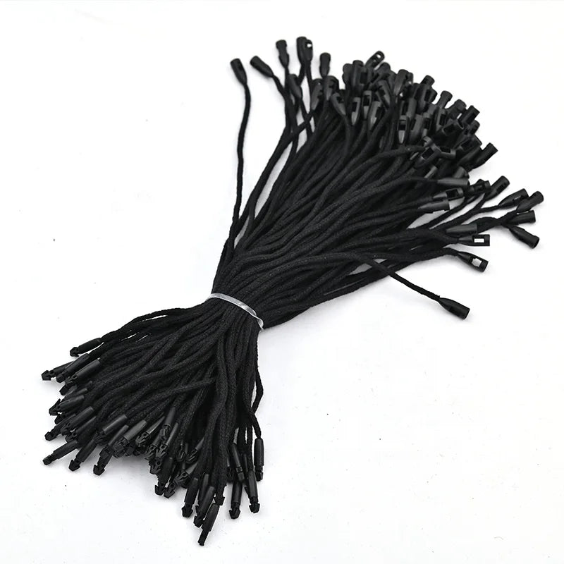 wholesale Garment Hangtag Factory Direct Sale black Color Bullet Plastic Hang Seal Tag String cotton for Clothing