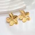Advanced Fashion Stainless Steel Earring Waterproof 18K Gold Plated Matt Flower Earring Fine Jewelry Earring for Women