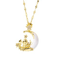 Popular New Jewelry Moon Stainless Steel Pendant Necklace Fashion Star Zircon 18k Gold Plated Titanium Steel Jewelry Necklace