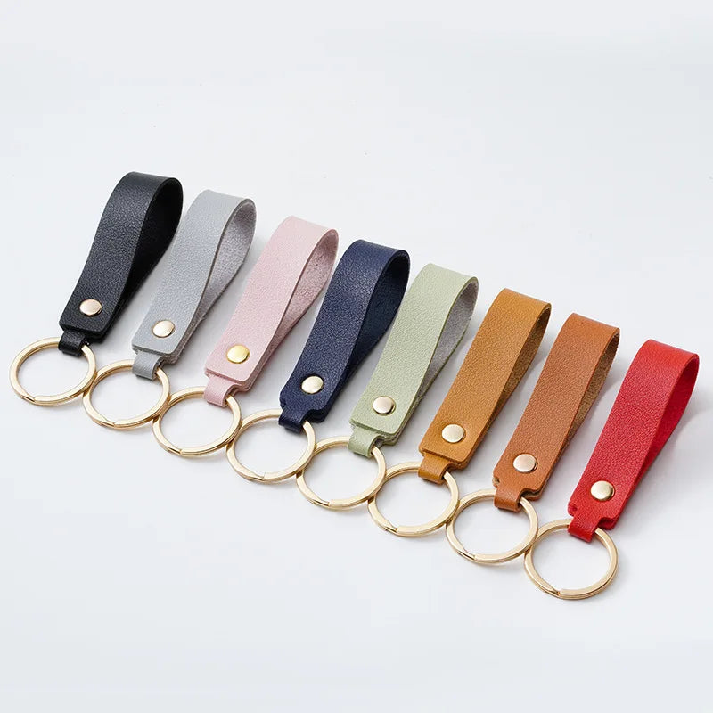 Custom Pu Leather Key Chain Men Short Lanyard Car Keychains
